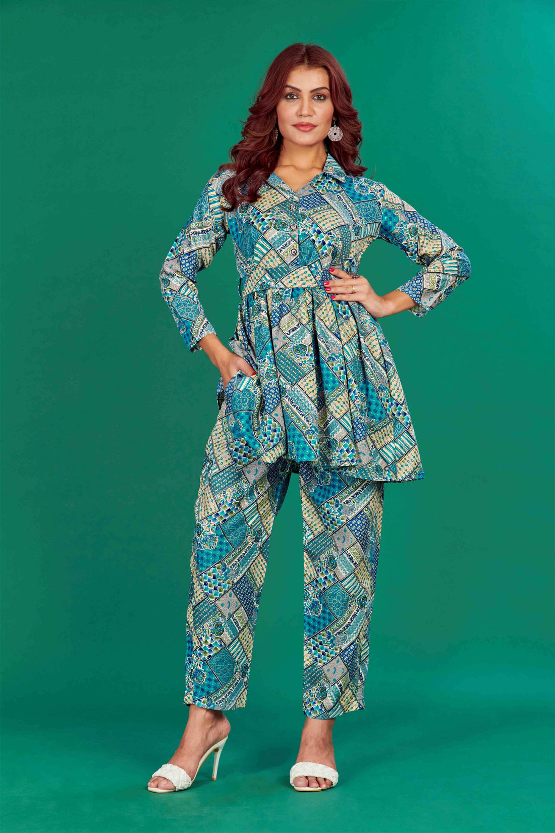 Rama Colour Cotton Printed Party Wear Co-ords Set