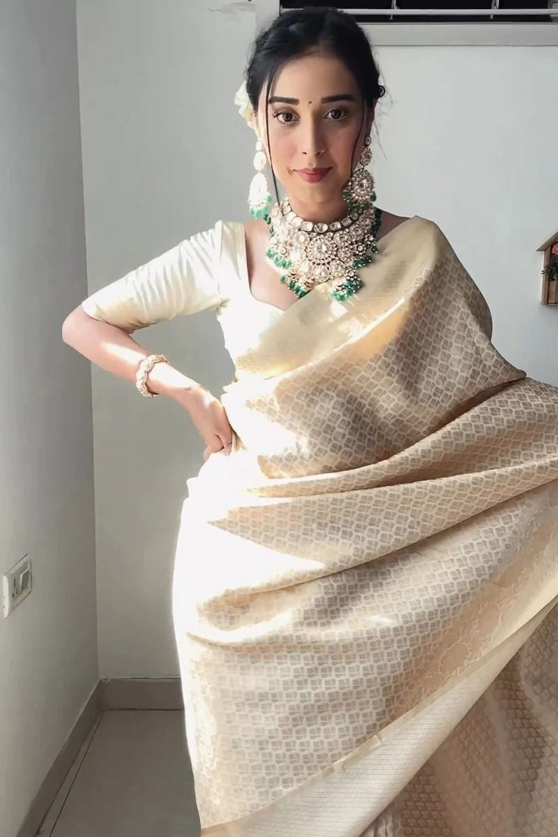 Cream Color Elegant Saree