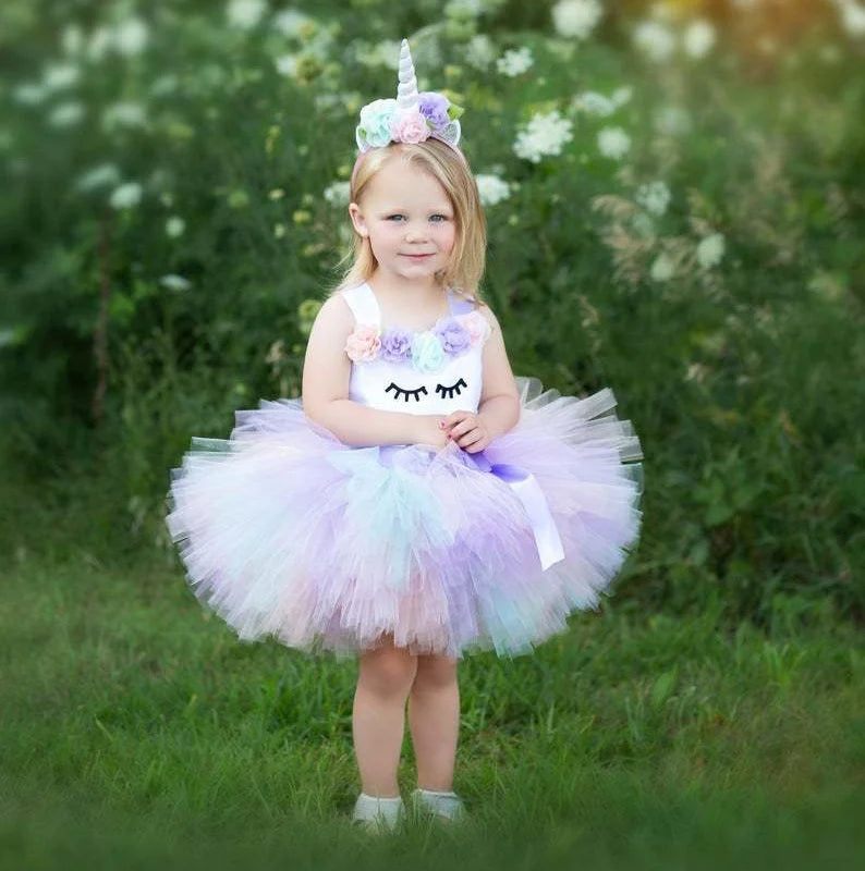 Girls Pastel Unicorn Tutu Dress