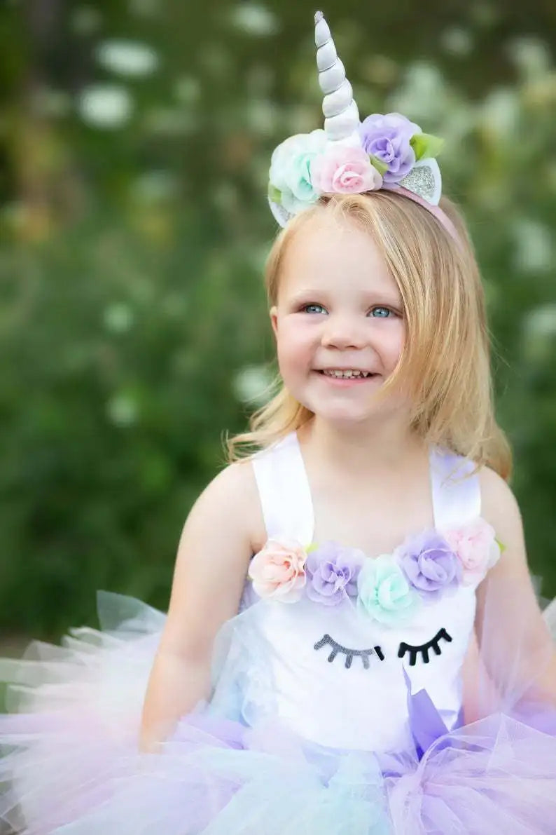 Girls Pastel Unicorn Tutu Dress