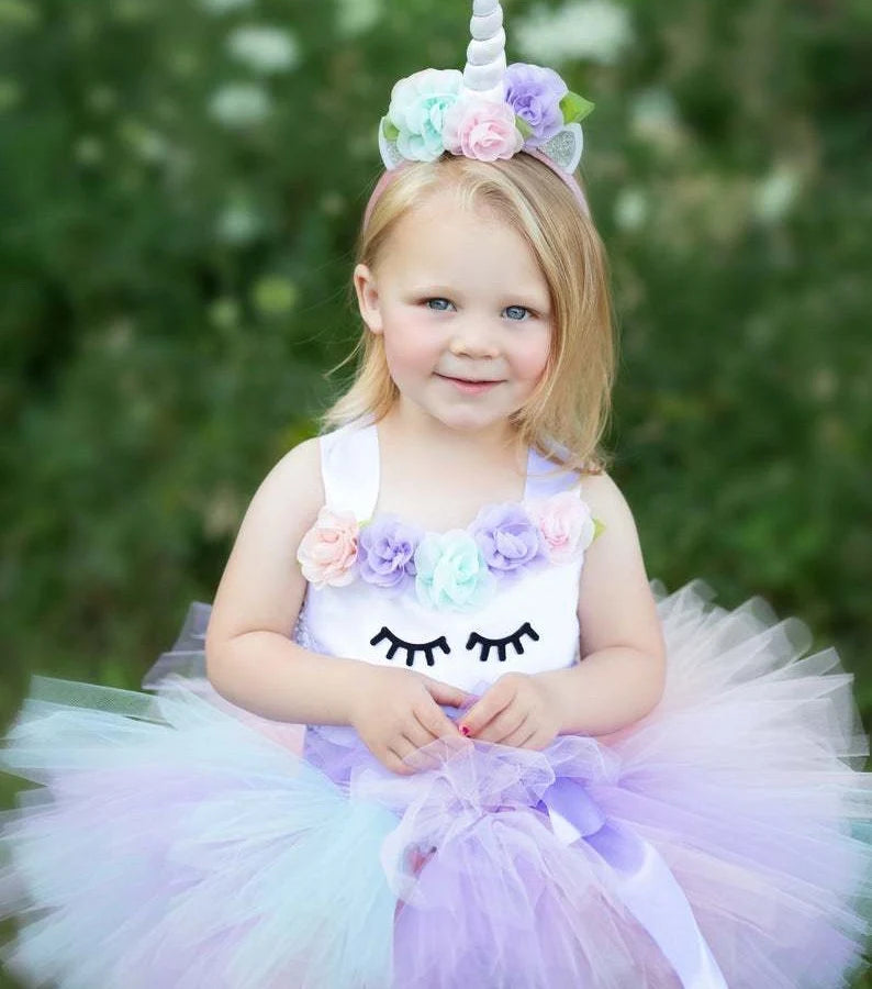 Girls Pastel Unicorn Tutu Dress