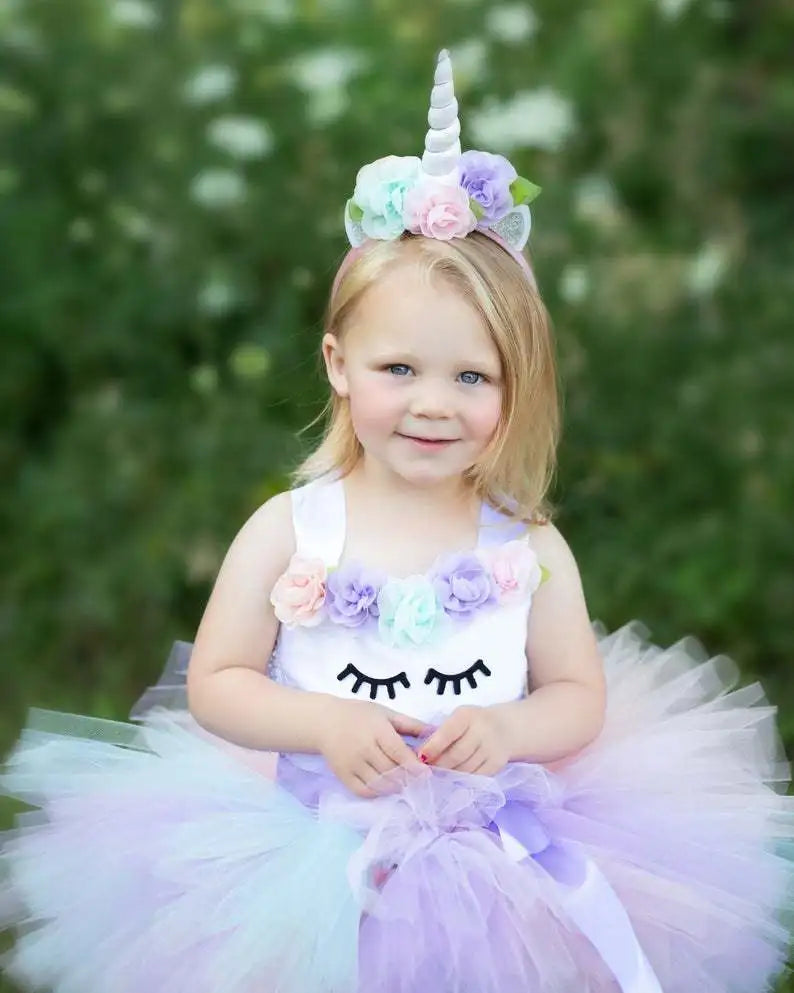 Girls Pastel Unicorn Tutu Dress