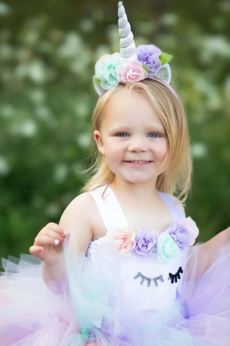 Girls Pastel Unicorn Tutu Dress