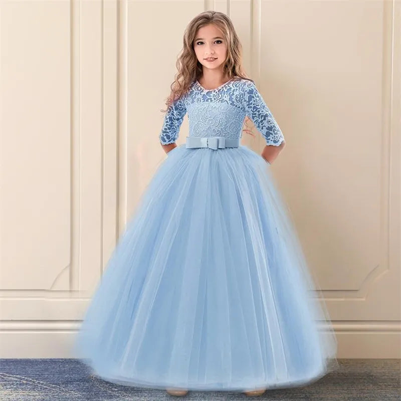 Lace Dress Kids Flower Embroidery Dresses