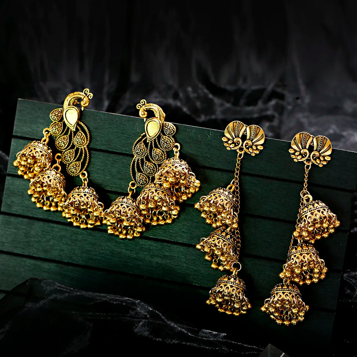 Luxury Vintage Peacock Wedding Earrings