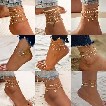 Bohemian Gold Color Anklets - Beach Jewelry