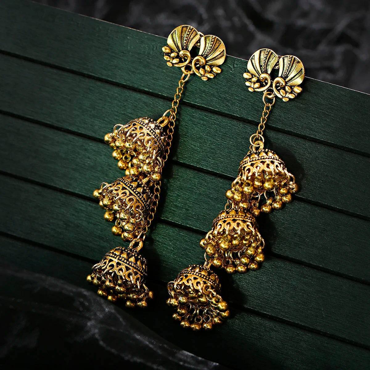 Luxury Vintage Peacock Wedding Earrings