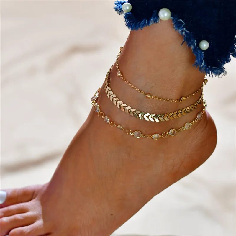 Bohemian Gold Color Anklets - Beach Jewelry