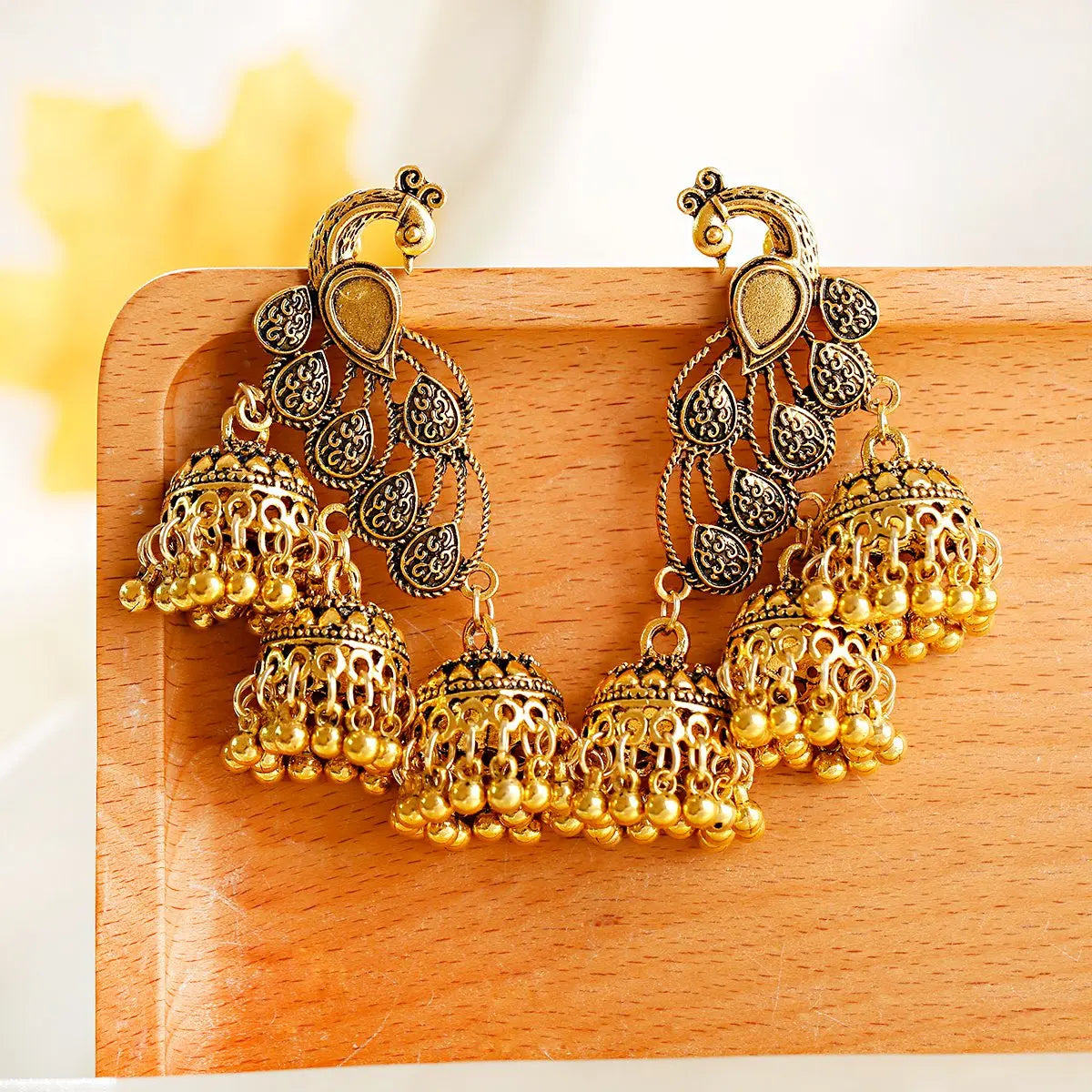 Luxury Vintage Peacock Wedding Earrings